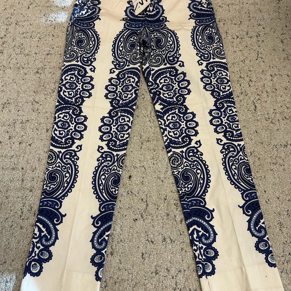 Zara size 2 NWT wild paisley pattern chino pants- super fun - Picture 2 of 14